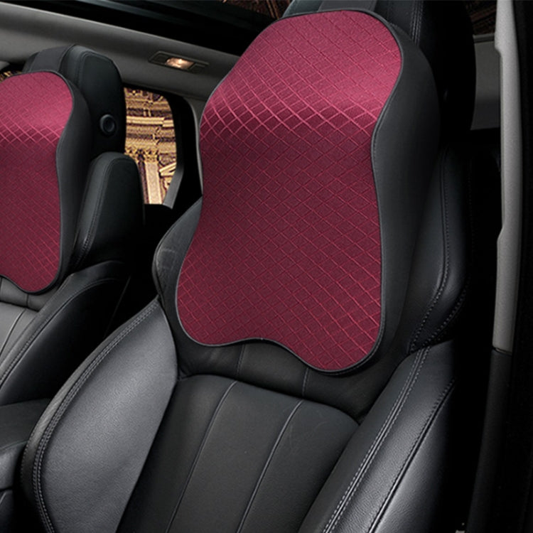 Four Seasons Breathable Memory Foam Car Neck Pillow Polyester Headrest Red