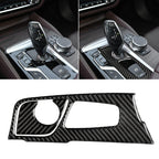 2 in 1 Car Carbon Fiber Gear Position Panel Decorative Sticker for BMW 5 Series G38 528Li / 530Li / 540Li 2018, Left Drive, Gear Position Gear Position