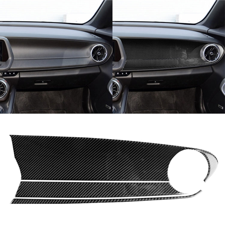 3 in 1 Car Carbon Fiber Front Passenger Central Control Panel Decorative Sticker for Chevrolet Camaro 2017-2019, Left Drive, Front Passenger Central Control Front Passenger Central Control