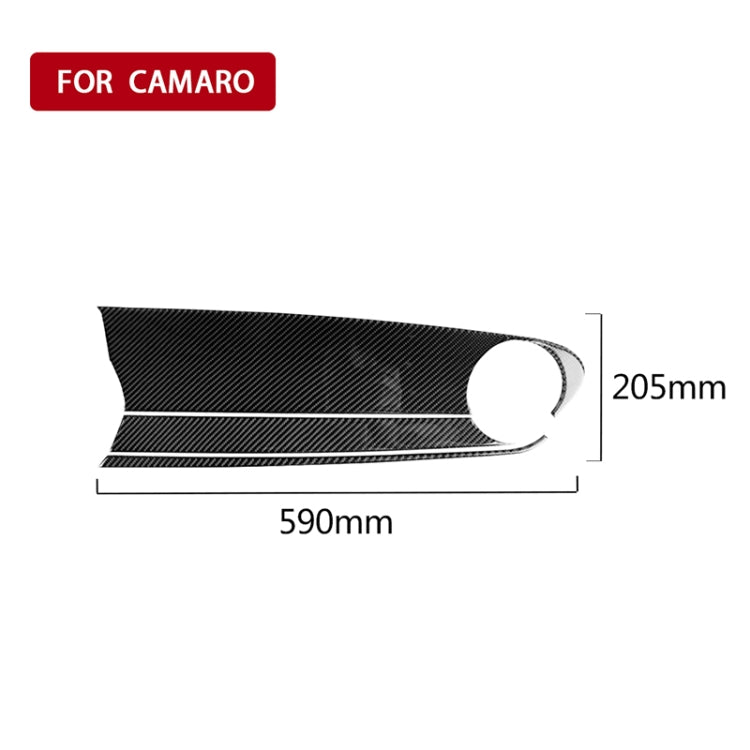 3 in 1 Car Carbon Fiber Front Passenger Central Control Panel Decorative Sticker for Chevrolet Camaro 2017-2019, Left Drive, Front Passenger Central Control