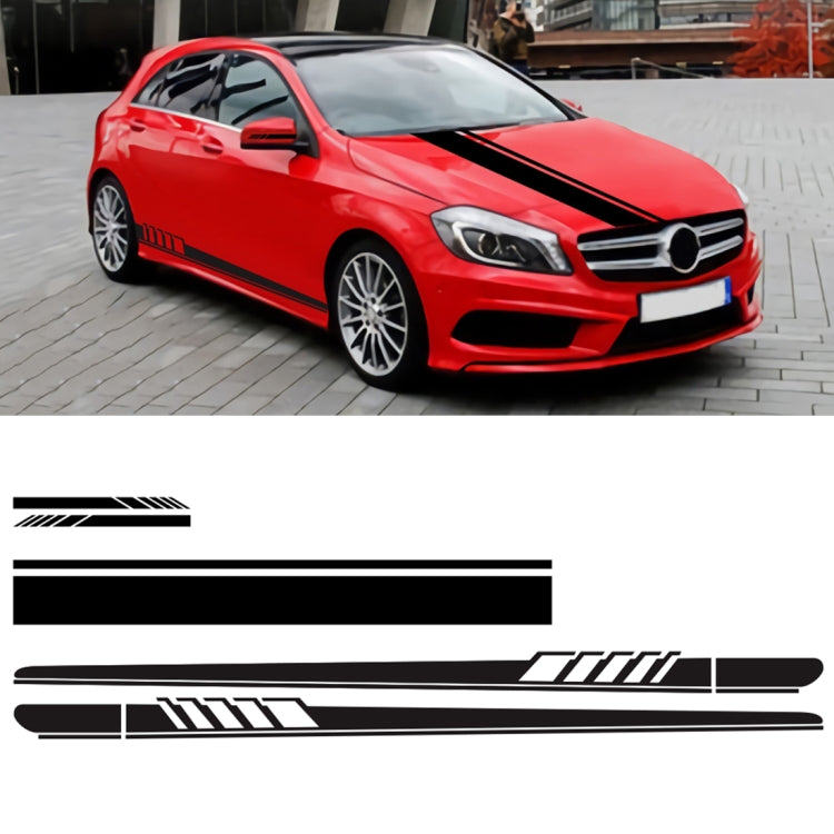 5 in 1 Car Styling Stripe Hood PVC Sticker Auto Decorative Sticker, D-935 D-935 Black