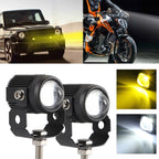 2 PCS DC9-36V / 20W / 6000K / 3000K / 2000LM Motorcycles Double Color Headlights / Fog Light, 20W 20W