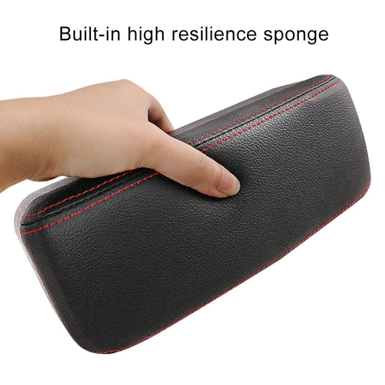 2 PCS Universal Car PU Leather Wrapped Armrest Box Cushion Car Armrest Box Mat with Storage Box, 2pcs(Brown), 2pcs(Black), 2pcs (Black Red), 2pcs(Black White), 2pcs(Beige)