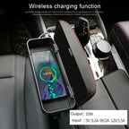 2 PCS Universal Car Wireless Qi Standard Charger PU Leather Wrapped Armrest Box Cushion Car Armrest Box Mat with Storage Box, 2pcs(Black Red), 2pcs(Black White), 2pcs(Grey), 2pcs(Beige), 2pcs(Brown)