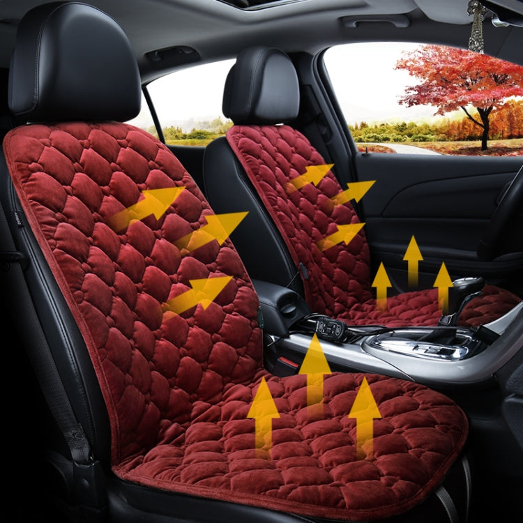 Car 12V Front Seat Heater Cushion Warmer Cover Winter Heated Warm, Double Seat, 12V Double Seat (Black), 21V Double Seat (Coffee), 12V Double Seat (Beige), 12V Double Seat (Red) – Durable Build, Easy to Use 12V Double Seat (Red) Red