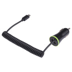 17W 3.4A Mini USB Car Charger with USB-C / Type-C Spring Cable, USB-C / Type-C – Bluetooth, TPU, Non-slip