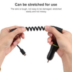 17W 3.4A Mini USB Car Charger with USB-C / Type-C Spring Cable, USB-C / Type-C – Bluetooth, TPU, Non-slip