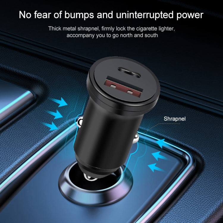 PD 20W USB-C / Type-C + QC 3.0 USB Interface Fast Charging Car Charger – Fast Charging, TPU