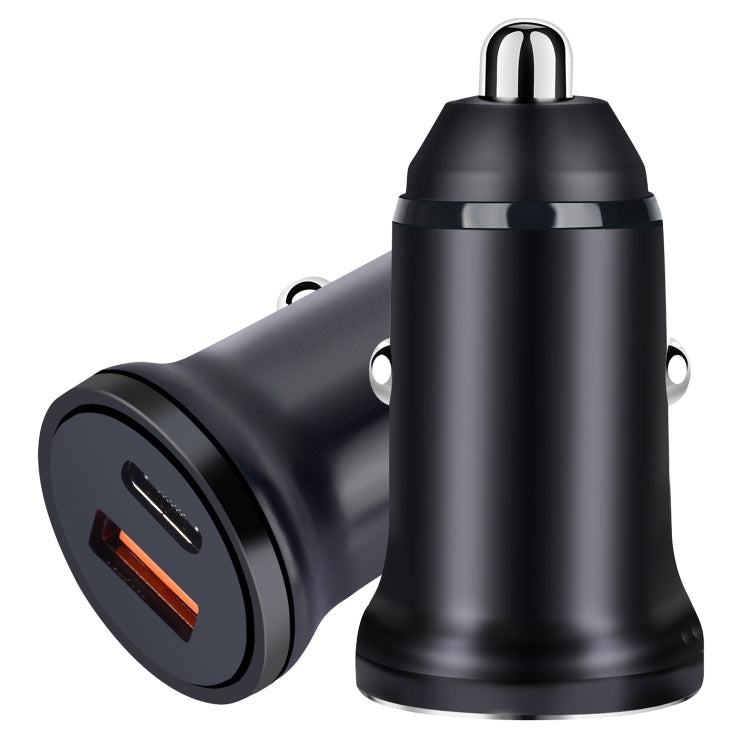 PD 20W USB-C / Type-C + QC 3.0 USB Interface Fast Charging Car Charger – Fast Charging, TPU Black