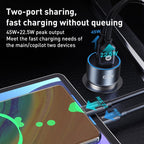 MOMAX UC16E 67W USB-C / Type-C + USB Dual Ports Car Charger, 67W – Aluminum Alloy, TPU