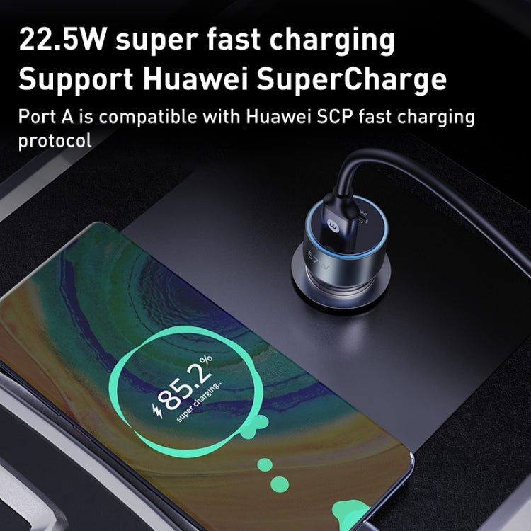 MOMAX UC16E 67W USB-C / Type-C + USB Dual Ports Car Charger, 67W – Aluminum Alloy, TPU