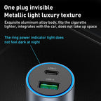 MOMAX UC16E 67W USB-C / Type-C + USB Dual Ports Car Charger, 67W – Aluminum Alloy, TPU