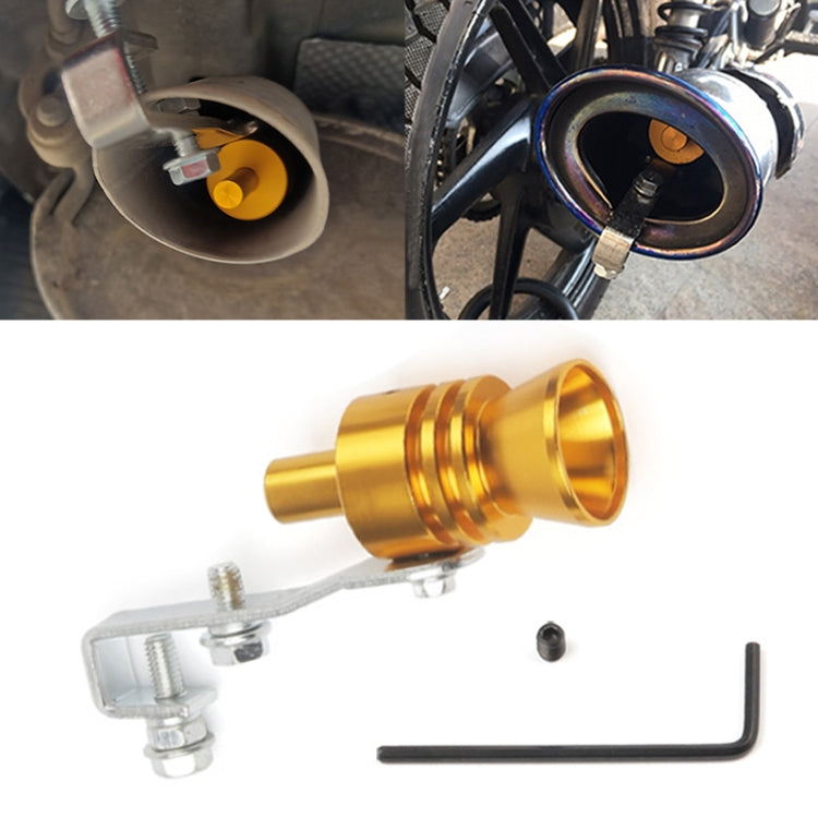Universal Aluminum Turbo Sound Exhaust Muffler Pipe Whistle Car / Motorcycle Simulator Whistler, Size: L, Outside Diameter: 30mm, Size: L (Blue), Size: L (Red), Size: L (Silver), Size: L (Black), Size: L (Gold) – Aluminum Alloy Size: L (Gold) Gold