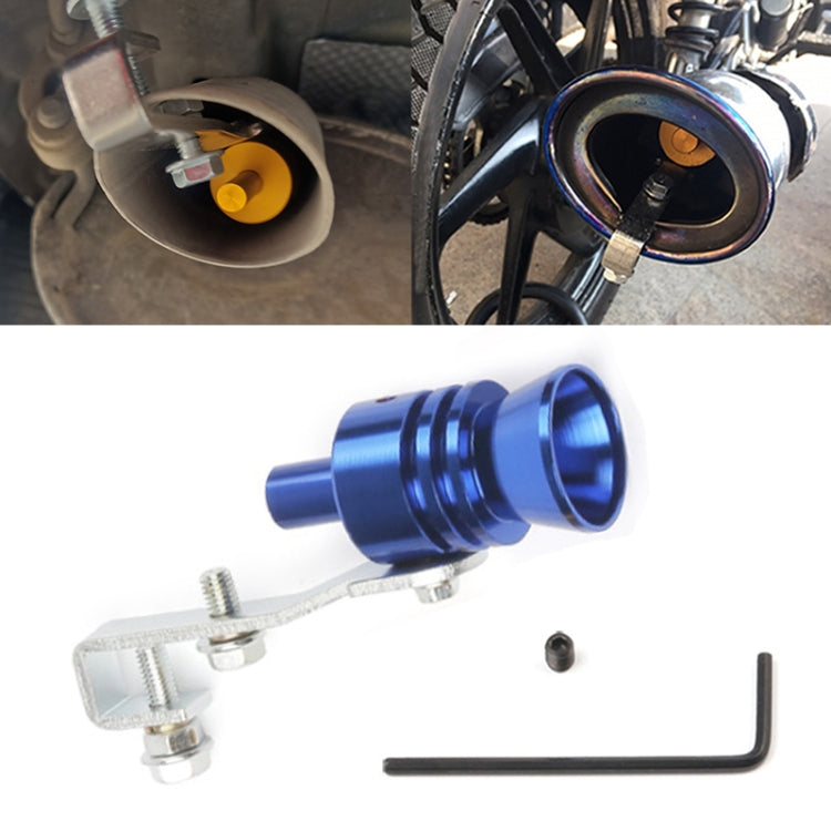 Universal Aluminum Turbo Sound Exhaust Muffler Pipe Whistle Car / Motorcycle Simulator Whistler, Size: L, Outside Diameter: 30mm, Size: L (Blue), Size: L (Red), Size: L (Silver), Size: L (Black), Size: L (Gold) Size: L (Blue) Blue