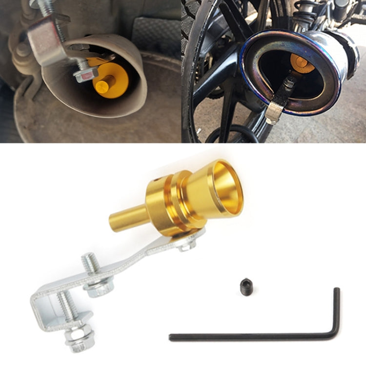 Universal Aluminum Turbo Sound Exhaust Muffler Pipe Whistle Car / Motorcycle Simulator Whistler, Size: M, Outside Diameter: 23mm, Size: M (Black), Size: M (Gold), Size: M (Blue), Size: M (Red), Size: M (Silver) – Aluminum Alloy Size: M (Gold) Gold
