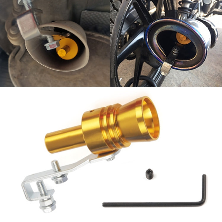 Universal Aluminum Turbo Sound Exhaust Muffler Pipe Whistle Car / Motorcycle Simulator Whistler, Size: XL, Outside Diameter: 35mm, Size: XL (Black), Size: XL (Gold), Size: XL (Blue), Size: XL (Red), Size: XL (Silver) – Aluminum Alloy Size: XL (Gold) Gold