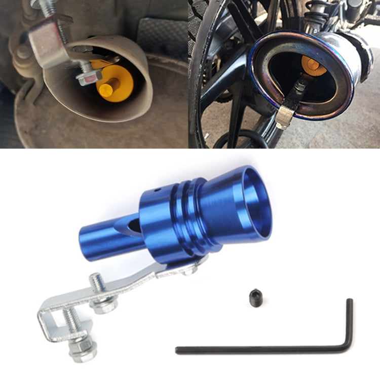 Universal Aluminum Turbo Sound Exhaust Muffler Pipe Whistle Car / Motorcycle Simulator Whistler, Size: XL, Outside Diameter: 35mm, Size: XL (Black), Size: XL (Gold), Size: XL (Blue), Size: XL (Red), Size: XL (Silver) – Aluminum Alloy Size: XL (Blue) Blue