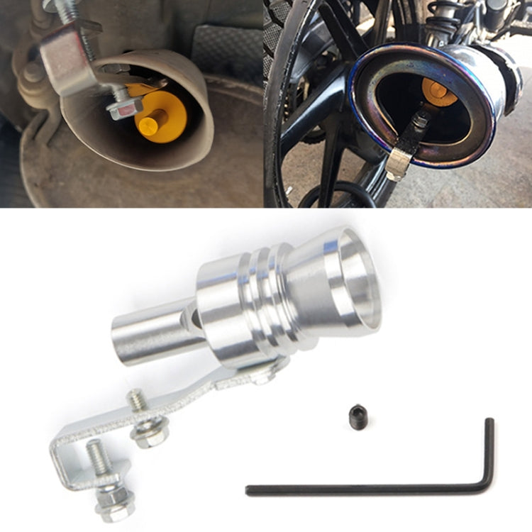 Universal Aluminum Turbo Sound Exhaust Muffler Pipe Whistle Car / Motorcycle Simulator Whistler, Size: XL, Outside Diameter: 35mm, Size: XL (Black), Size: XL (Gold), Size: XL (Blue), Size: XL (Red), Size: XL (Silver) – Aluminum Alloy Size: XL (Silver) Silver