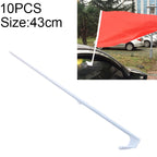 10 PCS 43cm Clip-type Car Window Plastic Flagpole, No Flag, 43cm 43cm