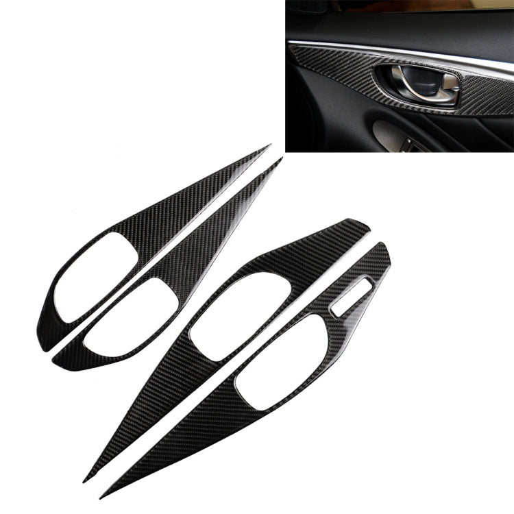 4 PCS Car Carbon Fiber Door Inner Handle Panel Decorative Sticker for Infiniti Q50 2014-2020, Left Drive, Door Inner Handle Panel (A) Door Inner Handle Panel (A)