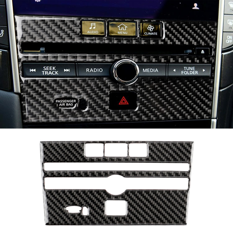 Car Carbon Fiber CD Console Panel Decorative Sticker for Infiniti Q50 / Q60 2014-2020, CD Console Panel (B) CD Console Panel (B)