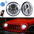 2 PCS 7 inch DC12V 6000K-6500K 50W Car LED Headlight Cree Lamp Beads for Jeep Wrangler / Harley, Support APP + Bluetooth Control, DC12V 6000K-6500K 50W DC12V 6000K-6500K 50W Silver