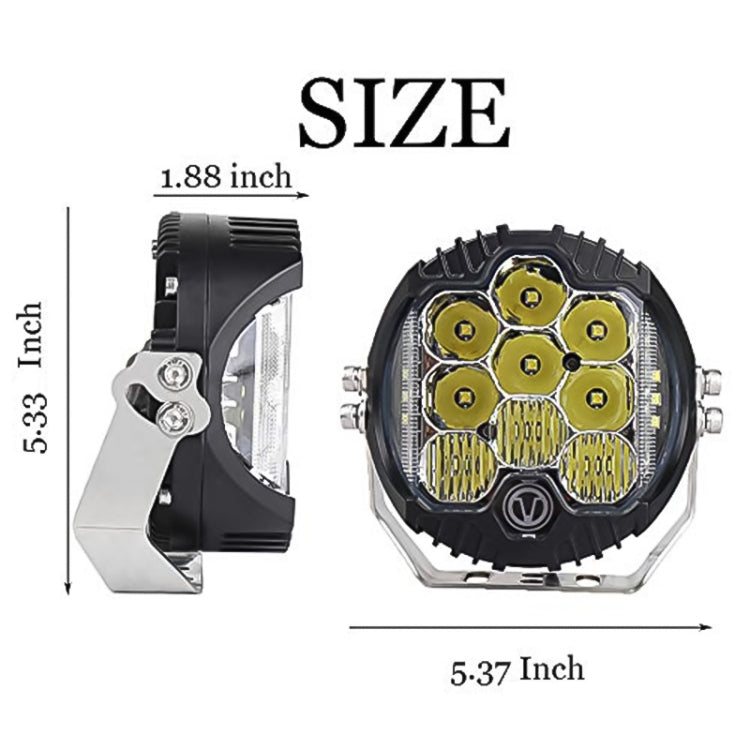 5 inch DC12V-24V 5000LM 6500K 50W Car LED Headlight for Jeep Wrangler / Harley, OL-1950 – Waterproof, Card Slot, Aluminum Alloy