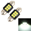 2 PCS 31mm DC12V / 2.5W / 6000K / 170LM 6LEDs SMD-3030 Car Reading Lamp Dome Light, 31mm 31mm