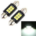 2 PCS 36mm DC12V / 2.5W / 6000K / 170LM 6LEDs SMD-3030 Car Reading Lamp Dome Light, 36mm 36mm