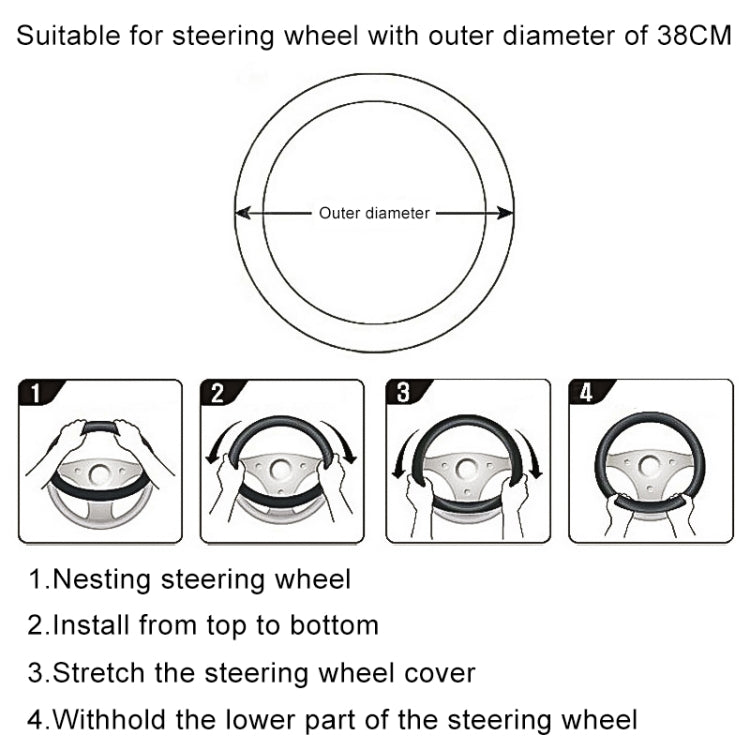 Universal Car Genuine Leather Pinhole Steering Wheel Cover, Diameter: 38cm – Wear-resistant, Leather