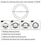 Universal Car Genuine Leather Pinhole Steering Wheel Cover, Diameter: 38cm – Wear-resistant, Leather