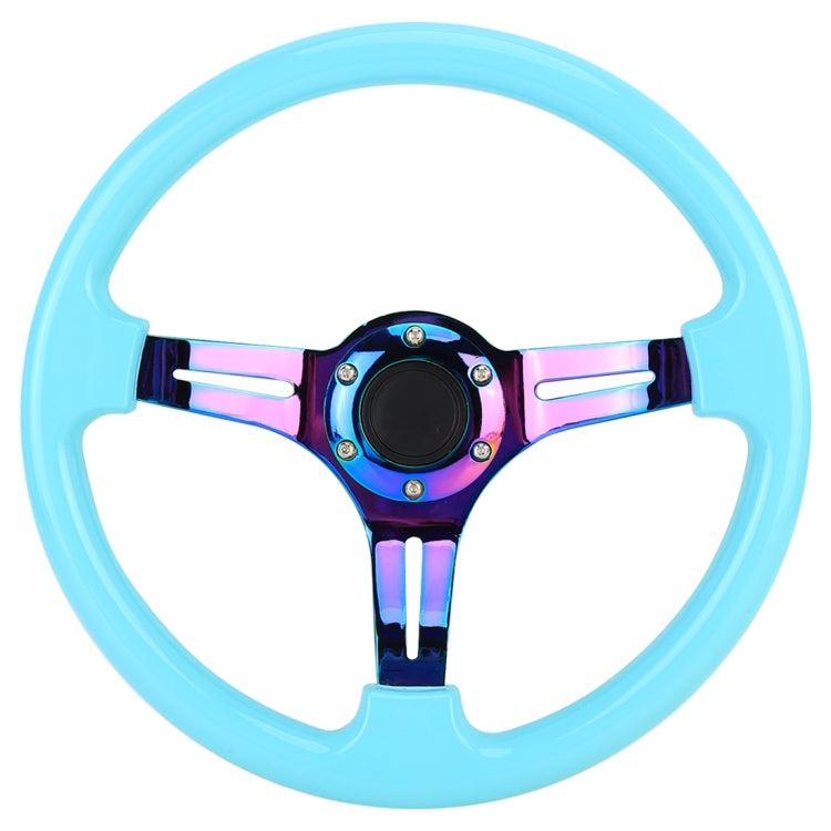 Car Colorful Modified Racing Sport Horn Button Steering Wheel, Diameter: 34.6cm – Durable Build, Easy to Use