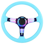 Car Colorful Modified Racing Sport Horn Button Steering Wheel, Diameter: 34.6cm – Durable Build, Easy to Use