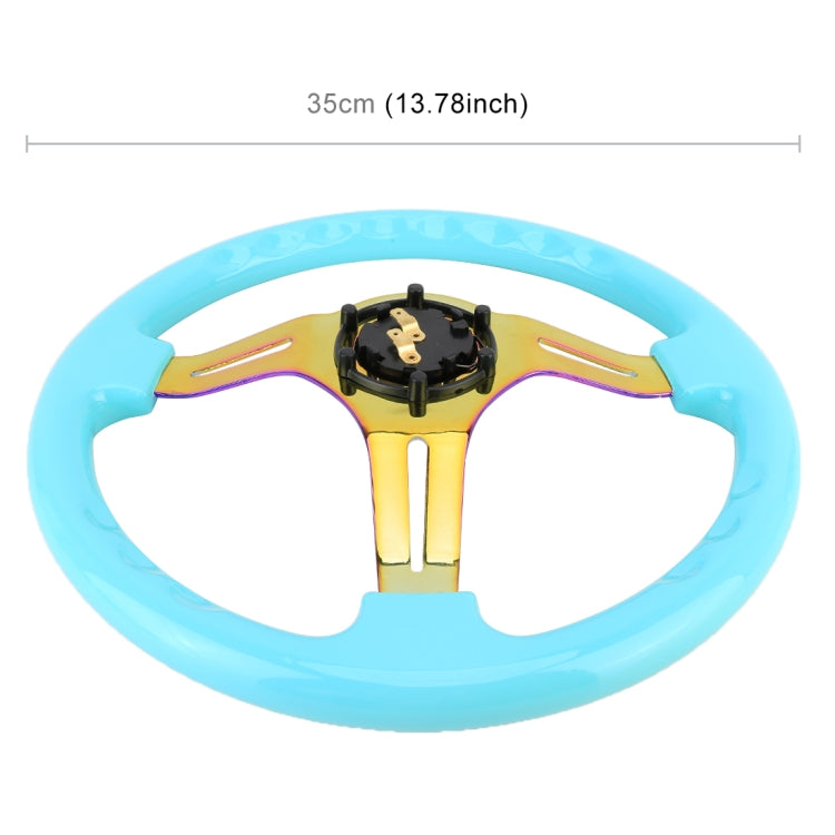 Car Colorful Modified Racing Sport Horn Button Steering Wheel, Diameter: 34.6cm – Durable Build, Easy to Use