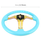 Car Colorful Modified Racing Sport Horn Button Steering Wheel, Diameter: 34.6cm – Durable Build, Easy to Use