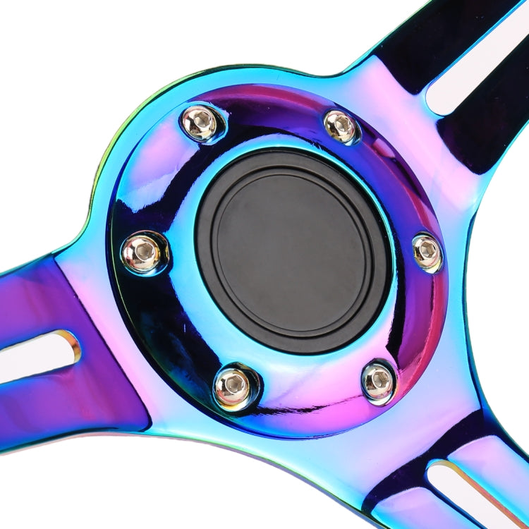 Car Colorful Modified Racing Sport Horn Button Steering Wheel, Diameter: 34.6cm – Durable Build, Easy to Use