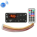 Car 12V Color Screen Display Bluetooth 5.0 Audio MP3 Player Decoder Board FM Radio TF Card USB 3.5mm AUX, with Remote Control, 12V 12V