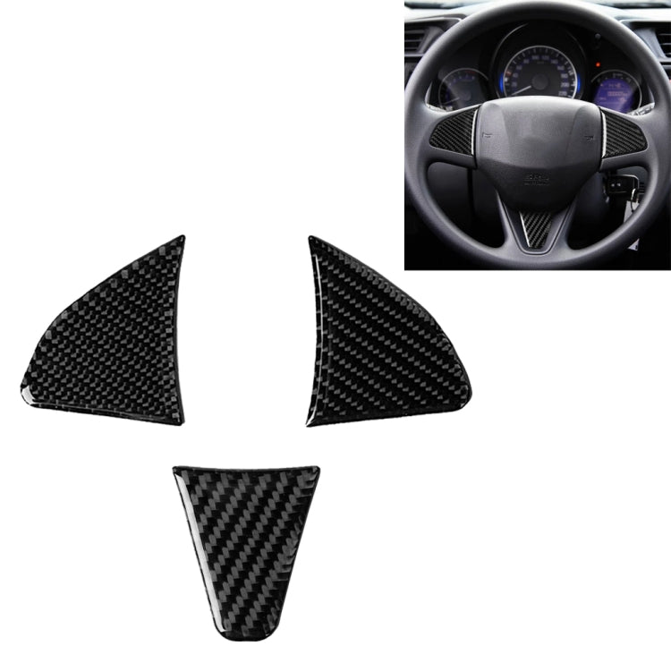 3 in 1 Car Carbon Fiber Steering Wheel Button Decorative Sticker for Honda Fit, Left and Right Drive Universal – Durable Build, Easy to Use, For Honda Fit For Honda Fit