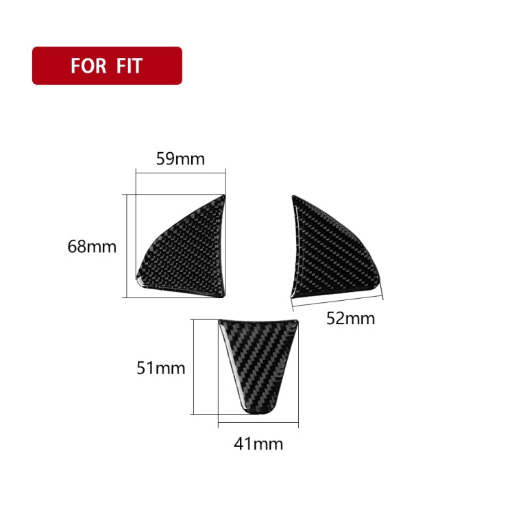 3 in 1 Car Carbon Fiber Steering Wheel Button Decorative Sticker for Honda Fit, Left and Right Drive Universal – Durable Build, Easy to Use, For Honda Fit