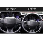 3 in 1 Car Carbon Fiber Steering Wheel Button Decorative Sticker for Honda Fit, Left and Right Drive Universal – Durable Build, Easy to Use, For Honda Fit