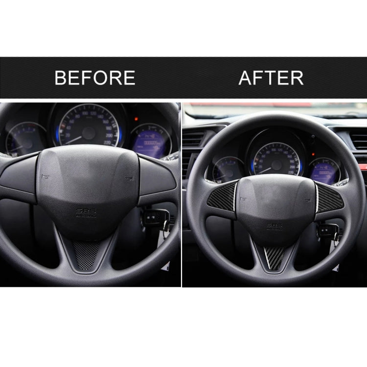 3 in 1 Car Carbon Fiber Steering Wheel Button Decorative Sticker for Honda Fit, Left and Right Drive Universal – Durable Build, Easy to Use, For Honda Fit