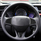 3 in 1 Car Carbon Fiber Steering Wheel Button Decorative Sticker for Honda Fit, Left and Right Drive Universal – Durable Build, Easy to Use, For Honda Fit