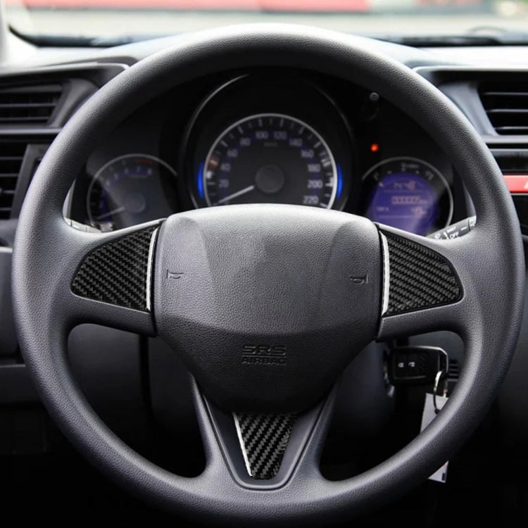 3 in 1 Car Carbon Fiber Steering Wheel Button Decorative Sticker for Honda Fit, Left and Right Drive Universal – Durable Build, Easy to Use, For Honda Fit