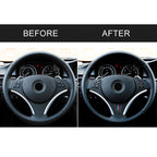 3 in 1 Car Carbon Fiber Tricolor Color Steering Wheel Button Decorative Sticker for BMW 3 Series E90 2005-2012, Left and Right Drive Universal, For BMW 3 Series E90 2005-2012(Tricolor,A)
