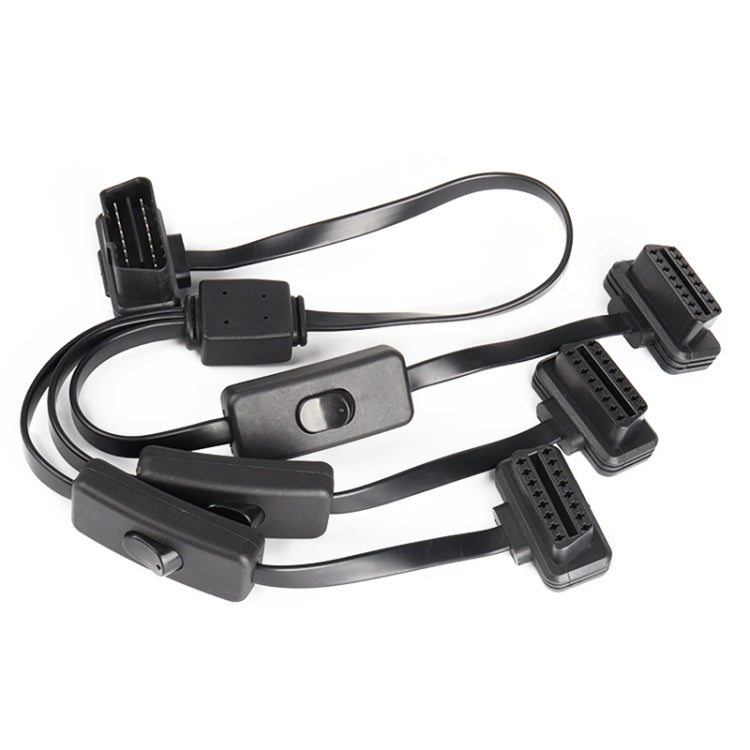 16PIN Car Ultra-thin OBD Diagnostic Extended Cable OBD2 Cable with Switch, 16PIN 3 in 1 16PIN 3 in 1