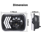 2 PCS 5X7 inch Car Modified Red Background LED Square Headlamp for Jeep Wrangler, For Jeep Wrangler(5X7 inch)