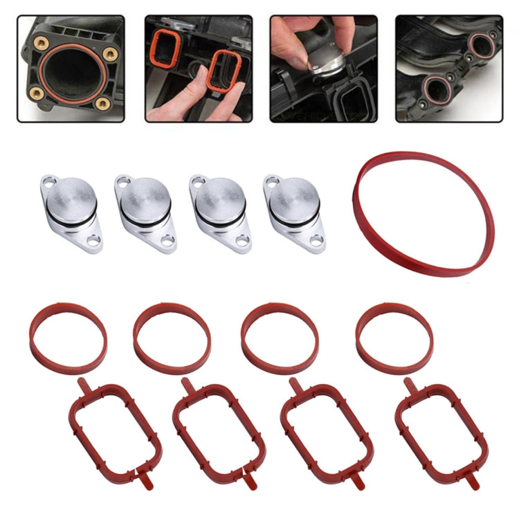 4x22mm Car Swirl Flap Air Intake Aluminum Gasket Remove Repair Kit, 22mm(Silver) 22mm(Silver) Silver