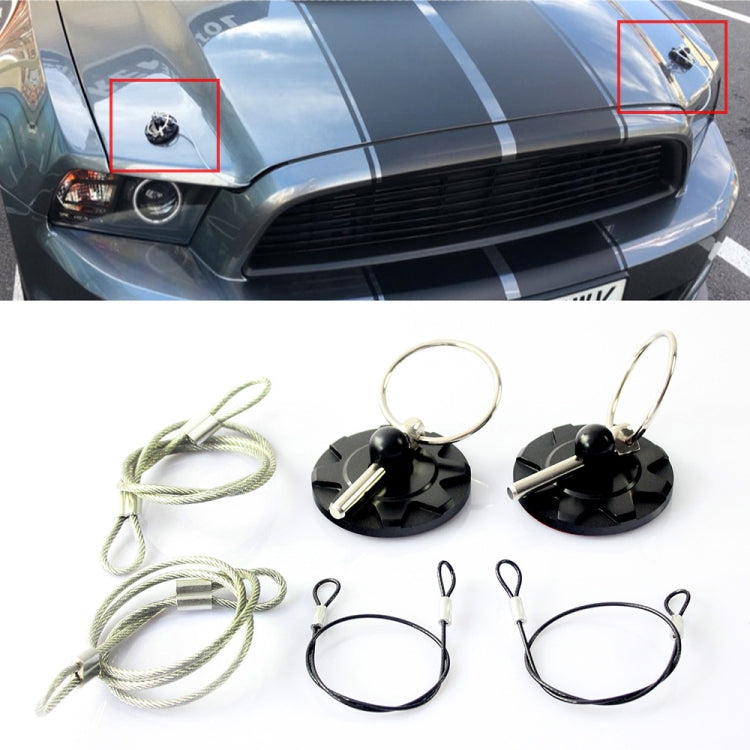 XH-6049 Car Universal Modified Racing Punch-free Aluminum Engine Hood Lock Cover, XH-6049(Black), XH-6049(Gold), XH-6049(Blue), XH-6049(Purple), XH-6049(Red), XH-6049(Silver) XH-6049(Black) Black