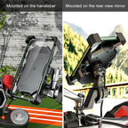 Motorcycle / Bicycle Semi-automatic Contraction Fixing Bracket Phone Holder, Phone Holder