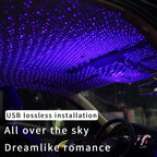 5V 0.1W IPX4 Car Rotating Star Lights Starry Sky Atmosphere Lamp, C-206 (Blue Light), C-206 (Red Light)